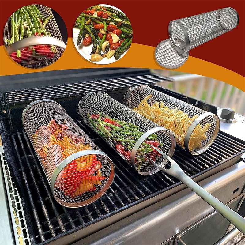 HubHomeTrends™ Stainless Steel Grilling Basket